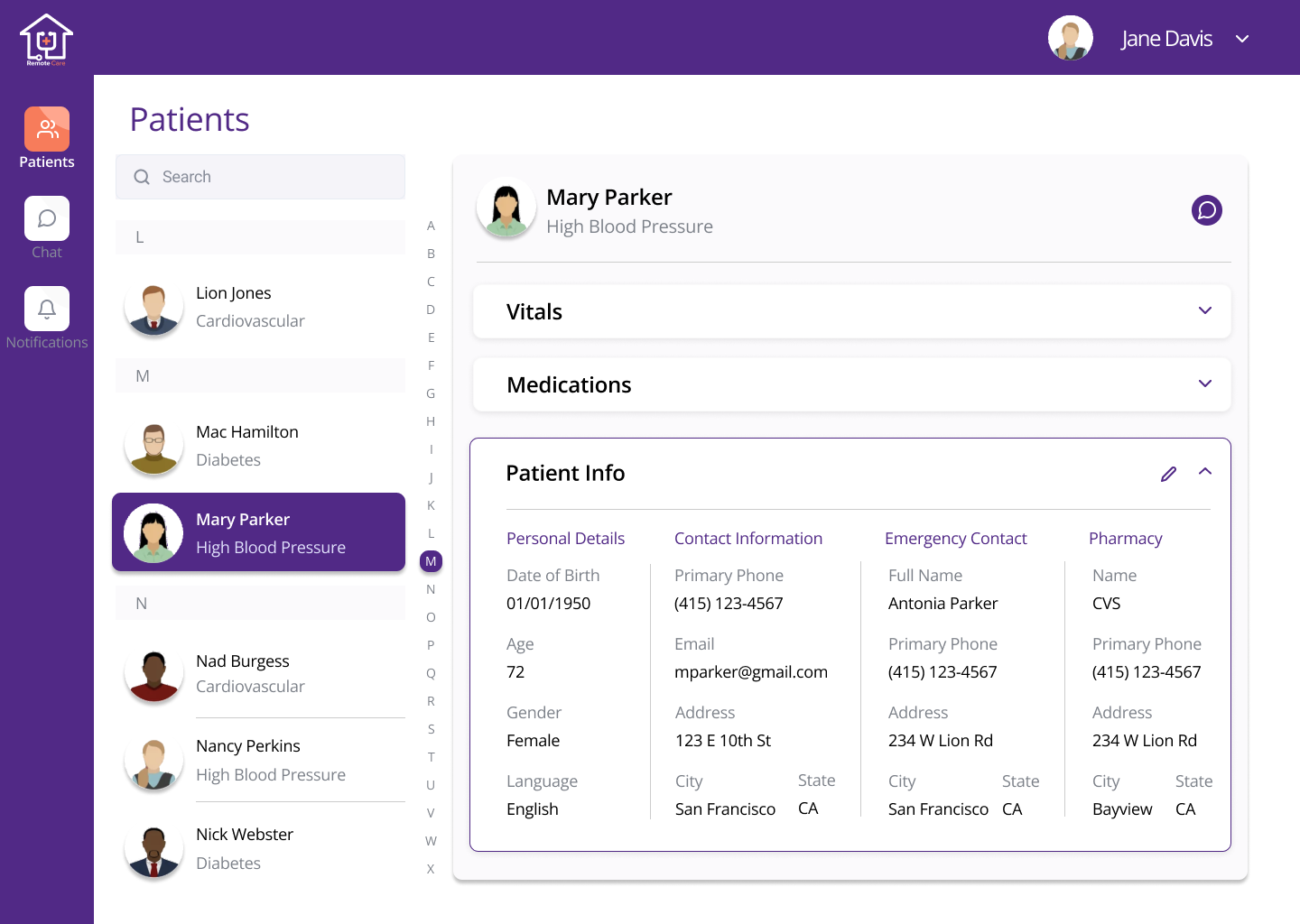Provider Patient Page